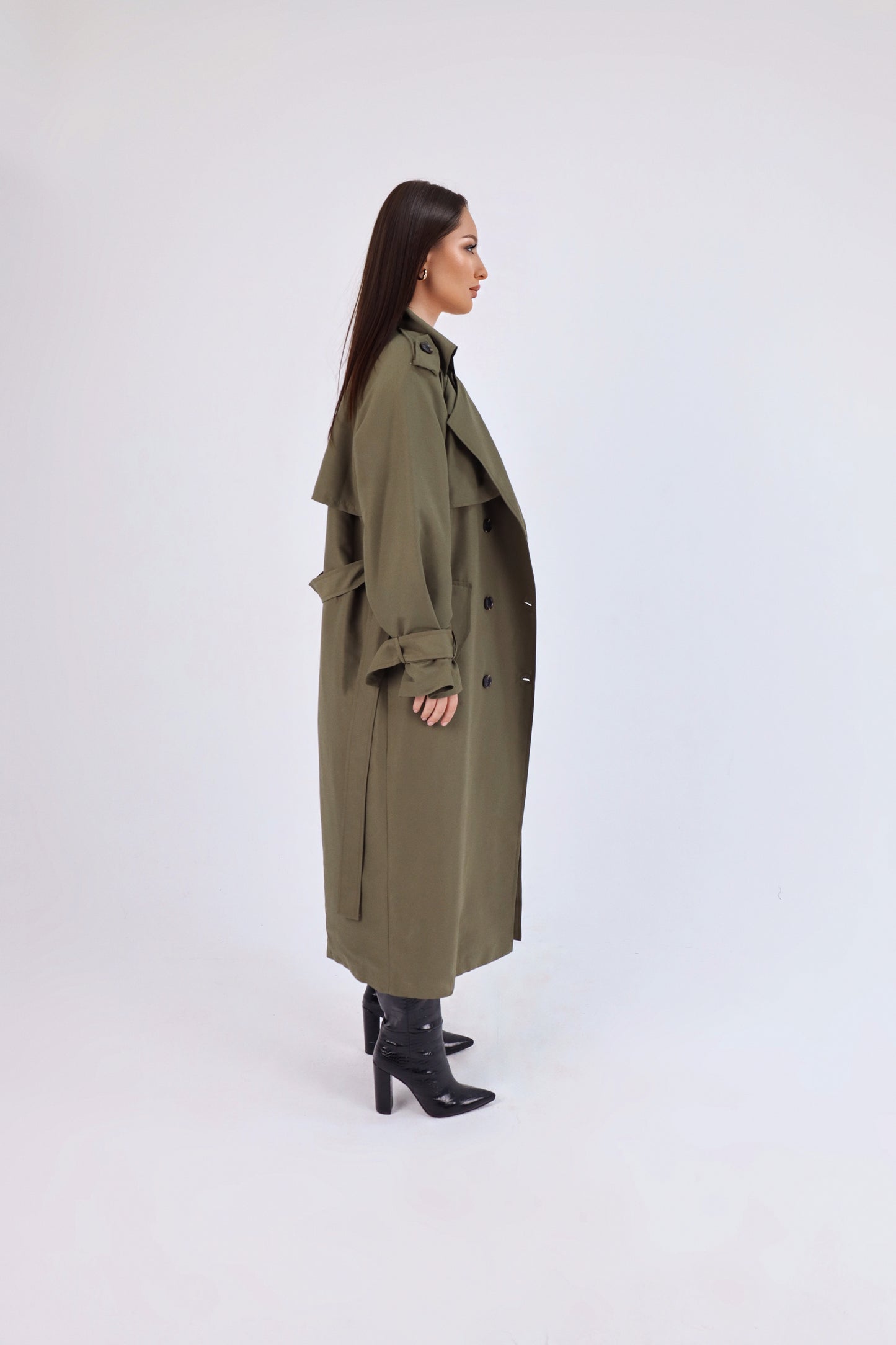 Tailored Olive Trench Coat