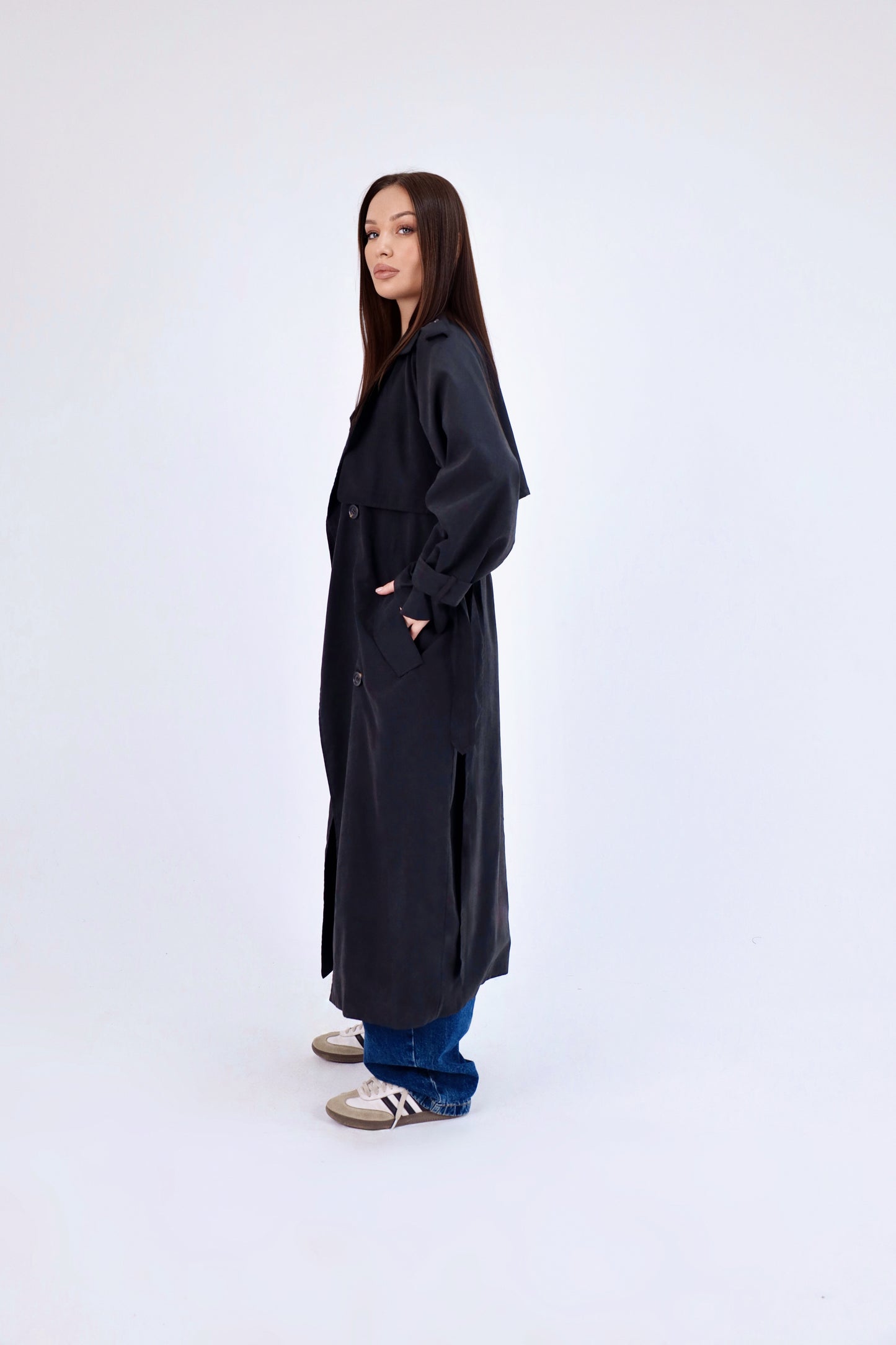 Tailored Black Trench Coat
