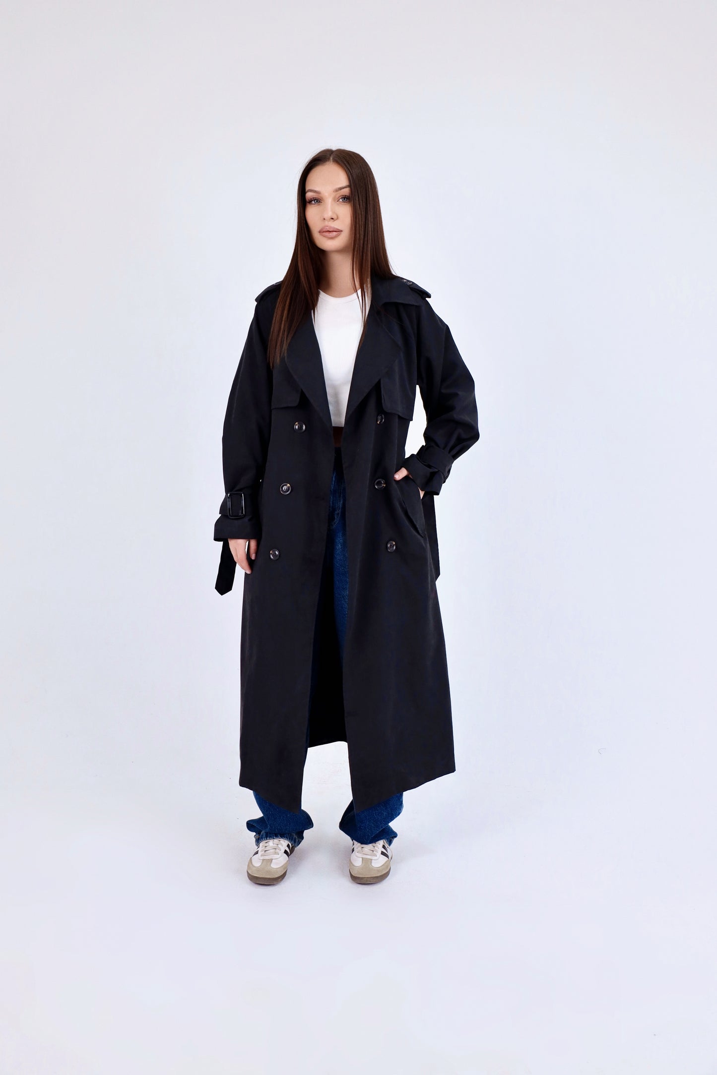 Tailored Black Trench Coat