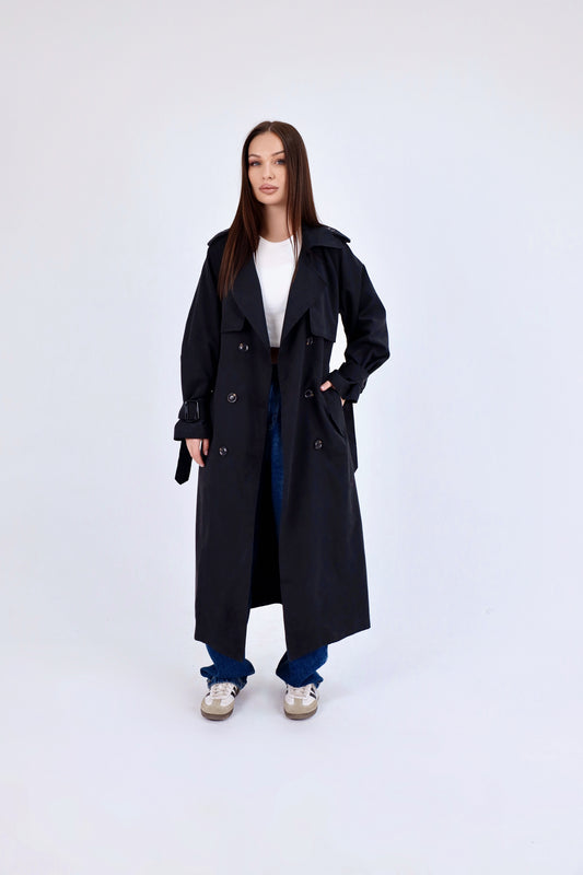 Tailored Black Trench Coat
