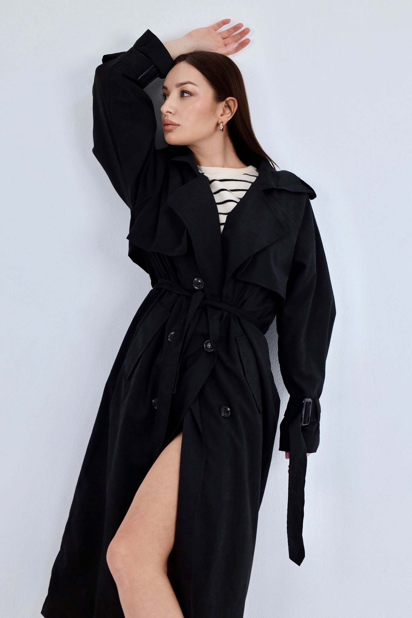 Tailored Black Trench Coat
