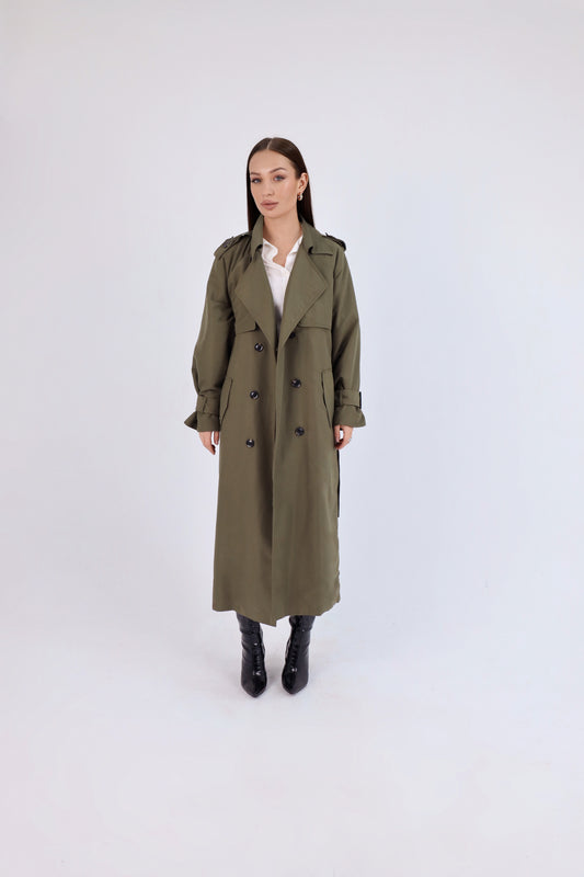 Tailored Olive Trench Coat
