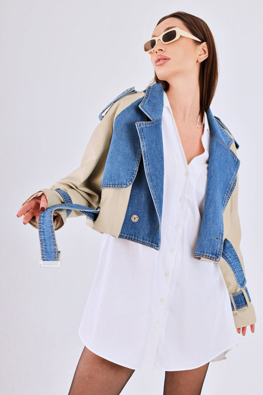 Beige x Denim Jacket