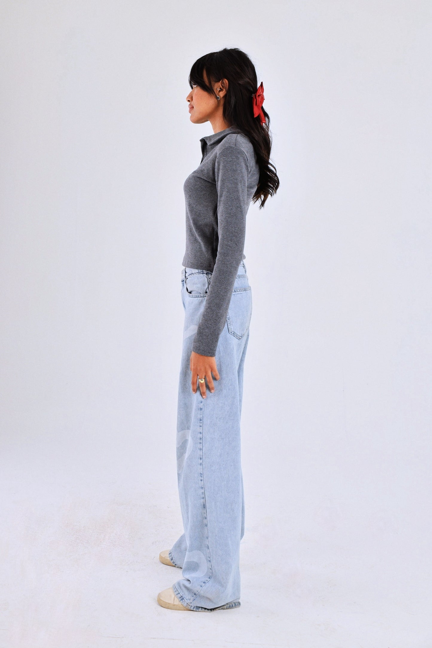 Long sleeves ribbed top